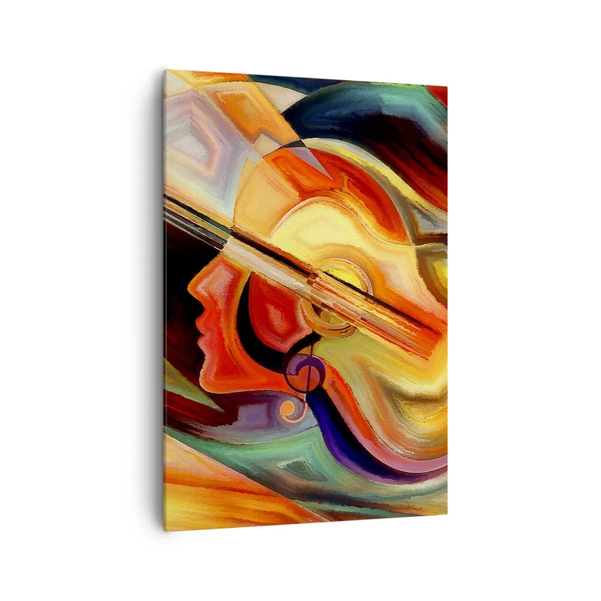 Bild auf Leinwand - Leinwandbild - Bunte Abstraktion, inspiriert von Musik und Gitarre - 70x100cm - Alles ist gut - Moderne Wanddekoration für Wohnzimmer und Schlafzimmer ARTTOR