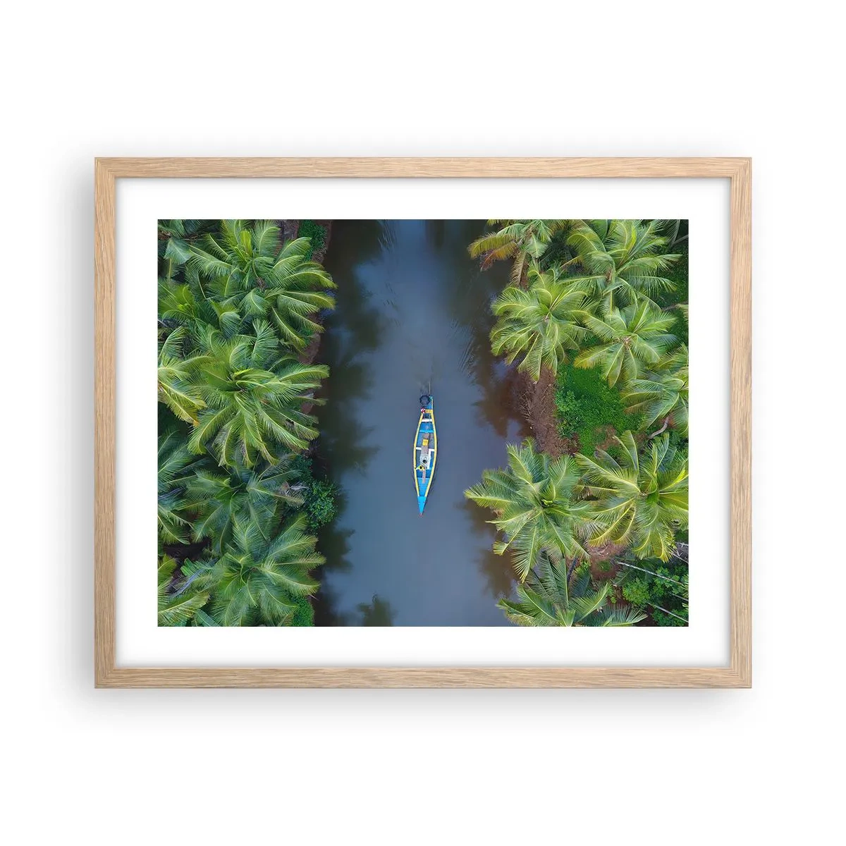 Poster in einem Rahmen aus heller Eiche - Auf einem tropischen Pfad - 50x40 cm
