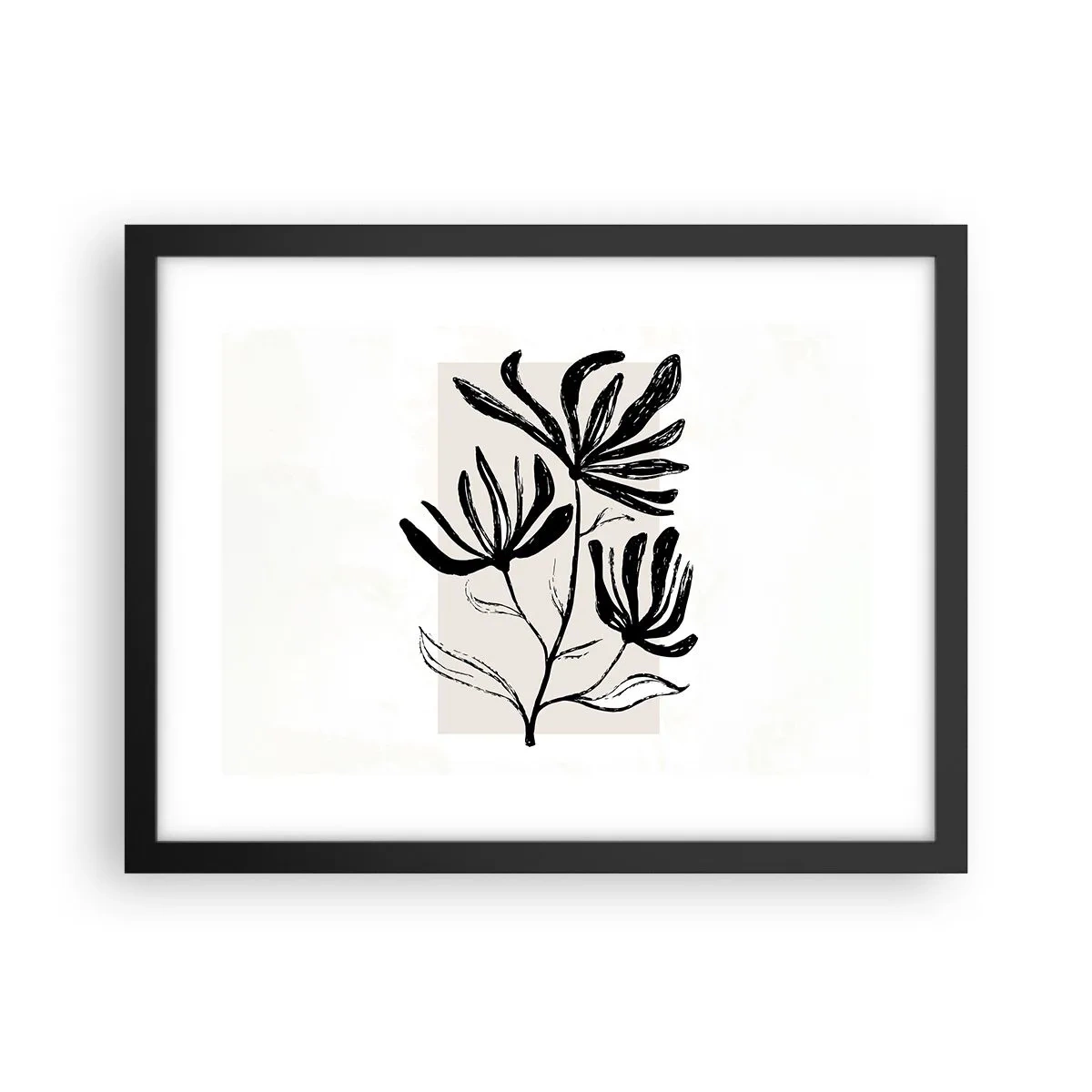 Poster in einem schwarzem Rahmen - Skizze für das Herbarium - 40x30 cm