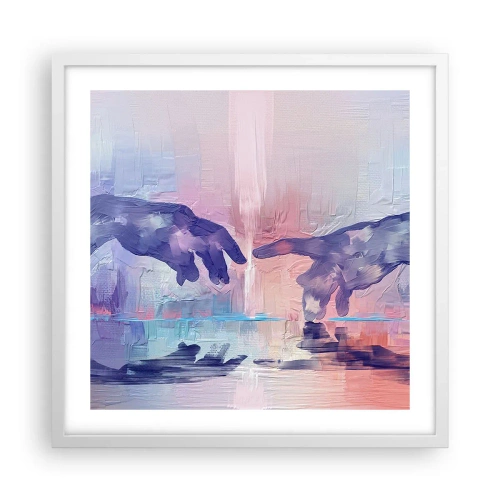 Poster in einem weißen Rahmen - Göttlicher Funke des Lebens - 50x50 cm