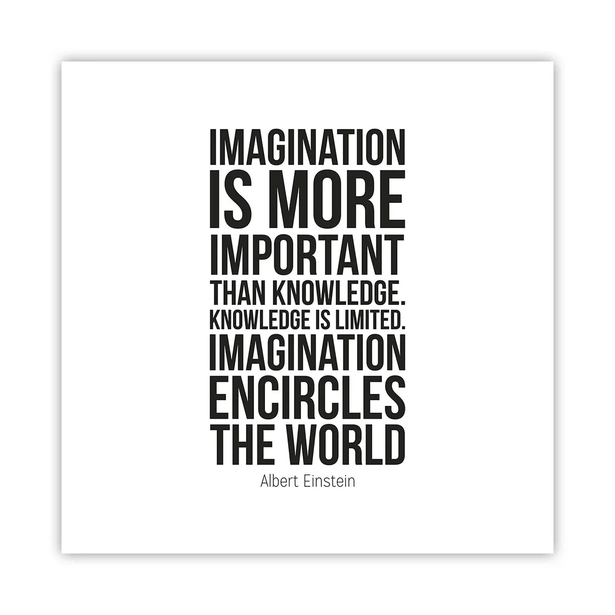 Poster - Einstein über die Kraft der Vorstellungskraft - 50x50 cm
