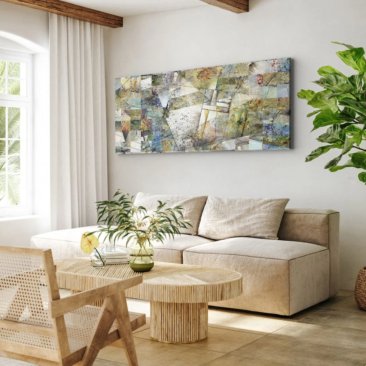 Bild auf Leinwand - Leinwandbild - Geometrische Mischung - 100x40 cm
