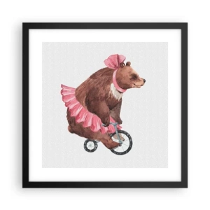 Poster in einem schwarzem Rahmen - Was für ein Affentheater! - 40x40 cm