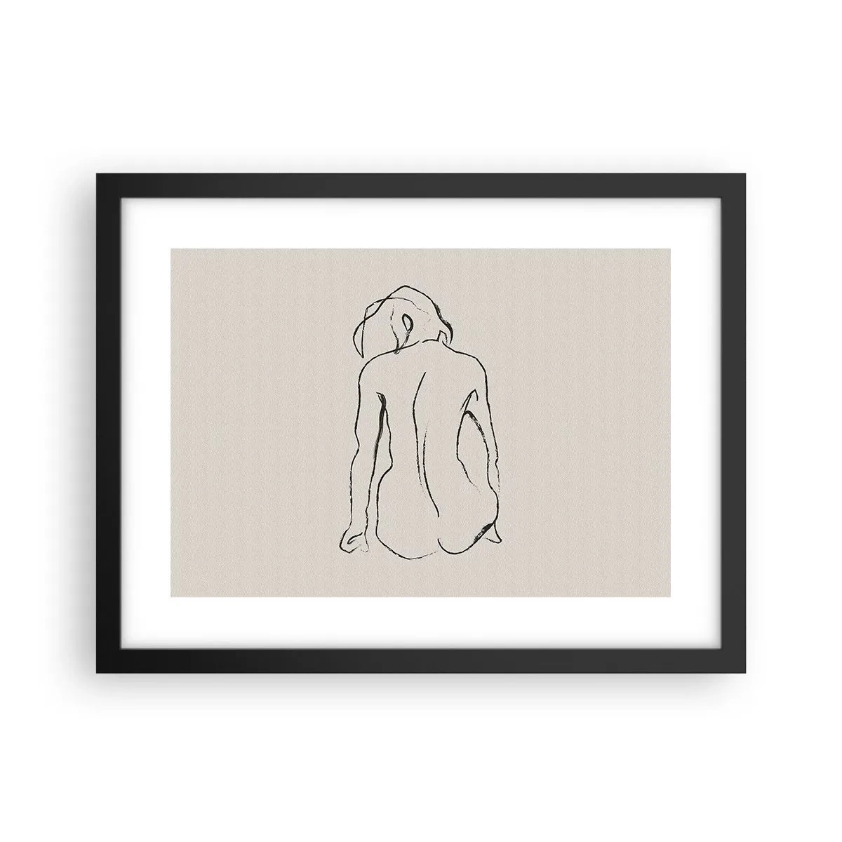Poster in einem schwarzem Rahmen - Mädchenakt - 40x30 cm