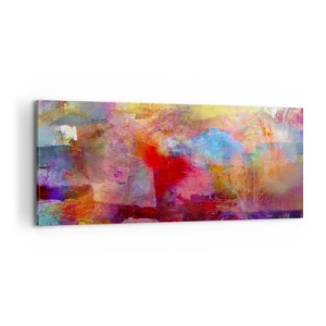 Bild auf Leinwand - Leinwandbild - Schau in den Regenbogen - 100x40 cm