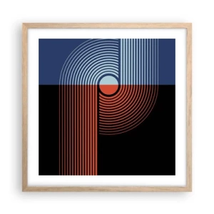 Poster in einem Rahmen aus heller Eiche - In einer geometrischen Umarmung - 50x50 cm
