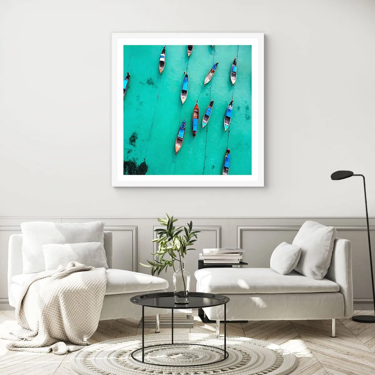 Poster in einem weißen Rahmen - In freudiger Erwartung - 30x30 cm