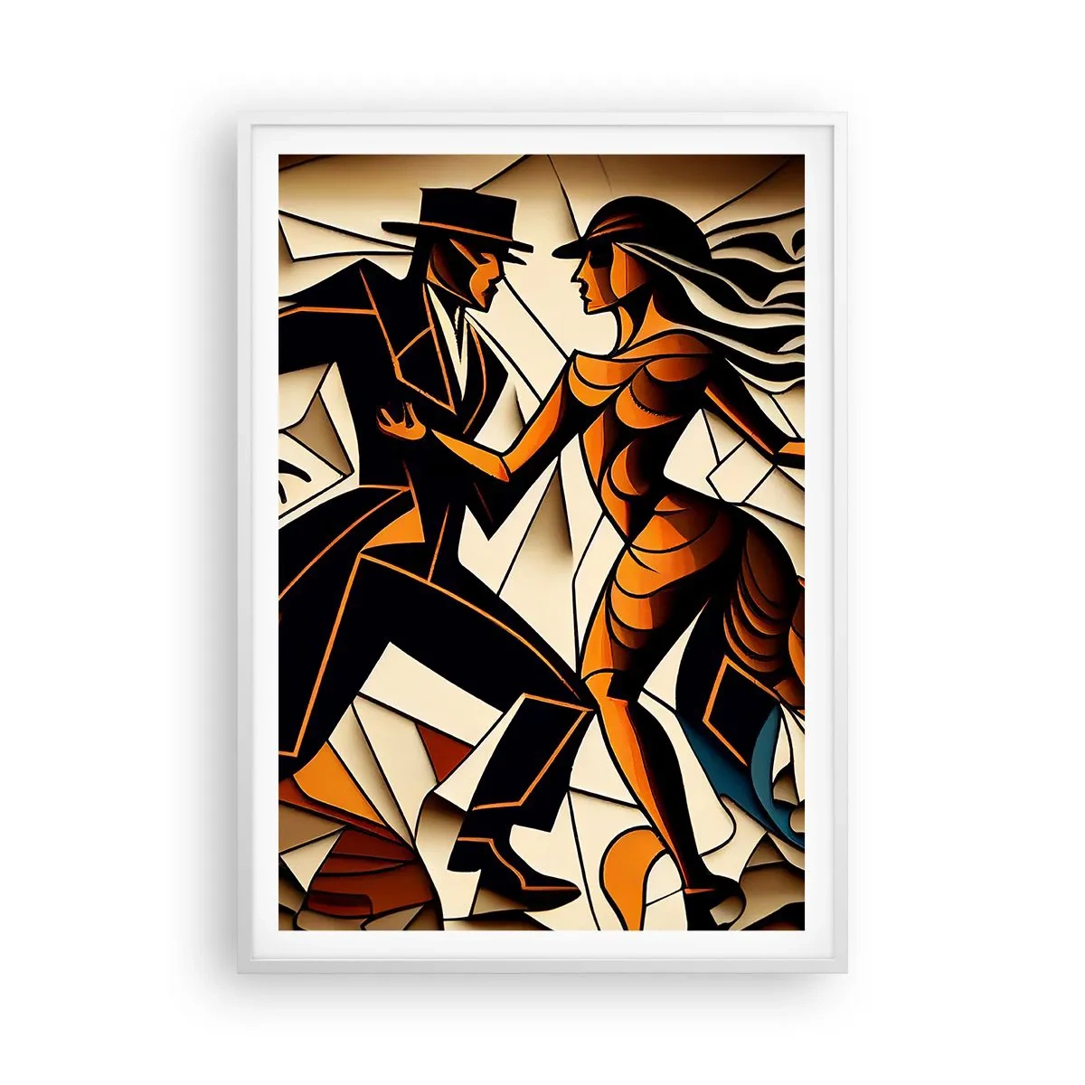 Poster in einem weißen Rahmen - Tanz der Passion und Leidenschaft - 70x100 cm