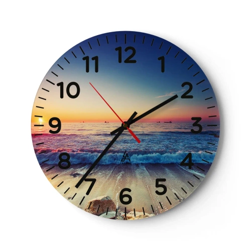 Wanduhr - Glasuhr - Was ist mit dem Horizont? - 40x40 cm