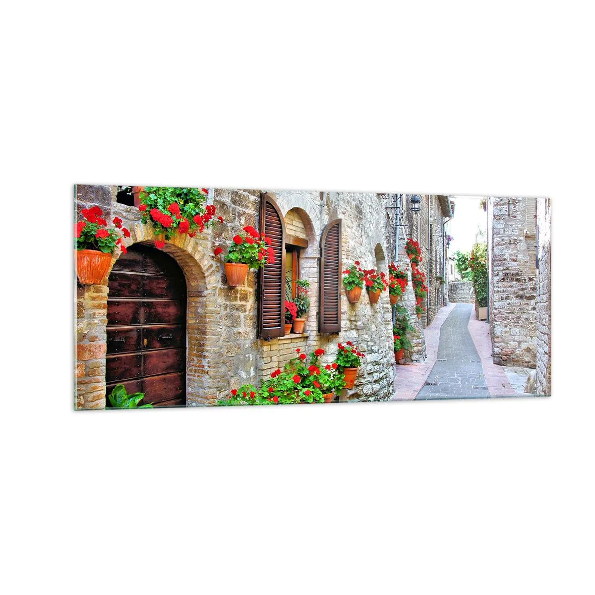 Glasbild - Bild auf glas - Italienische Atmosphäre - 100x40 cm