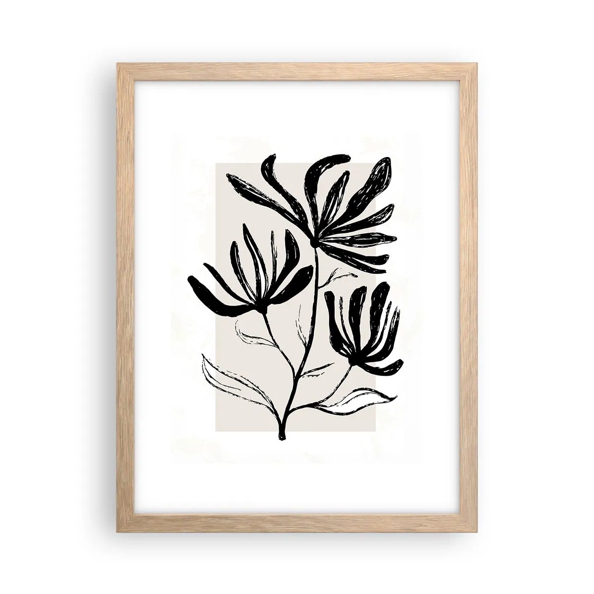 Poster in einem Rahmen aus heller Eiche - Skizze für das Herbarium - 30x40 cm