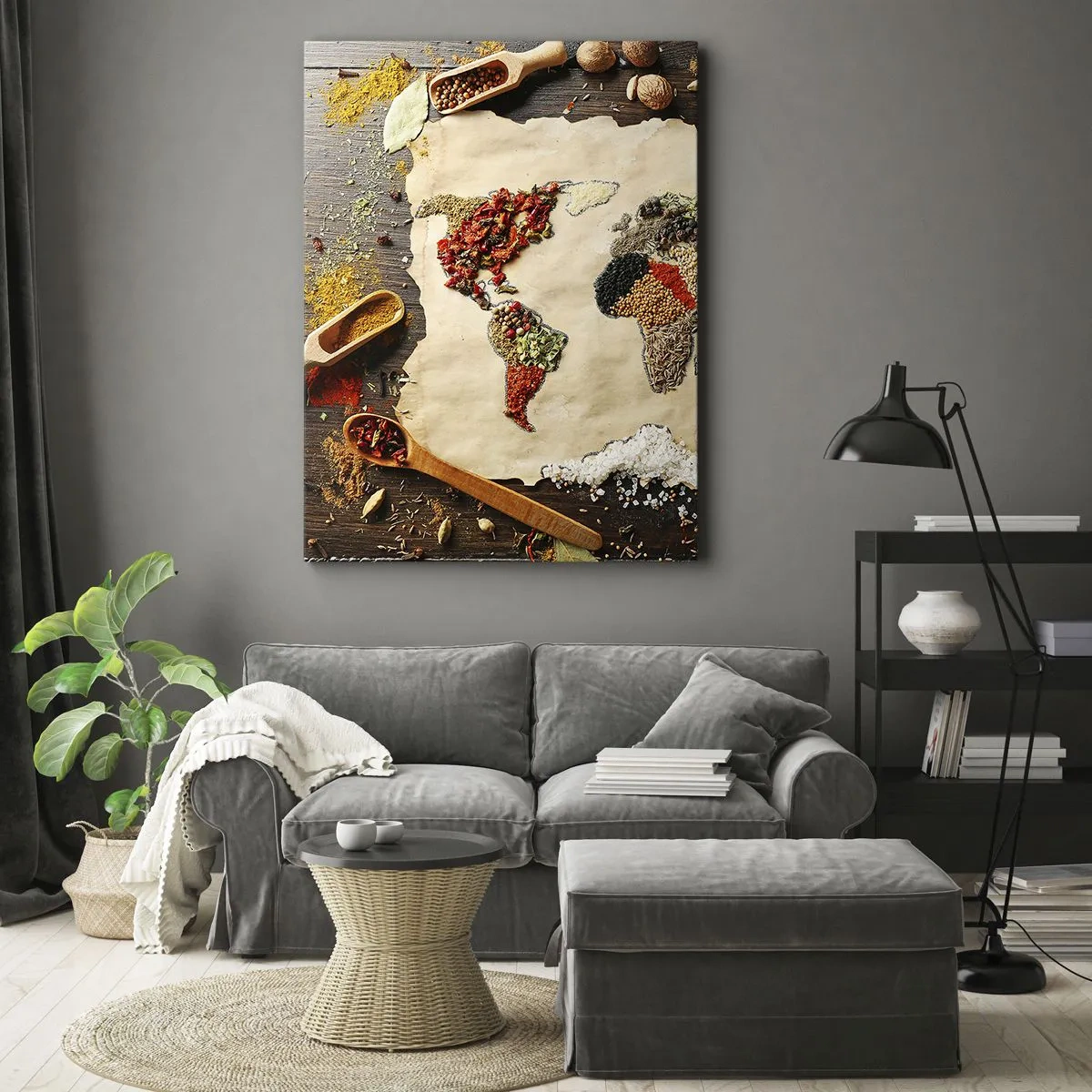 Bild auf Leinwand - Leinwandbild - Alle Aromen der Welt - 55x100 cm