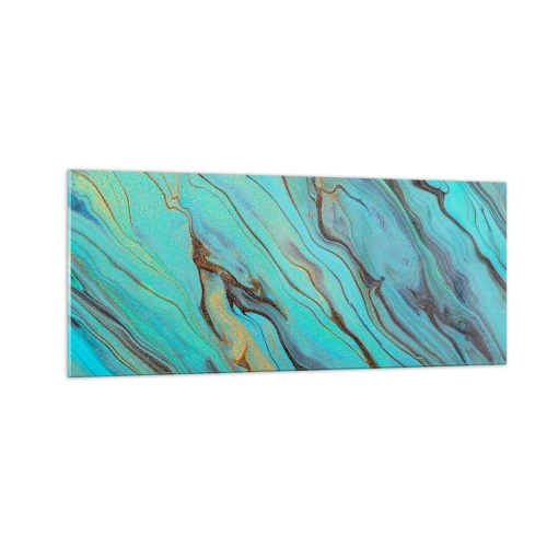 Glasbild - Bild auf glas - Türkisfarbene Flut - 100x40 cm