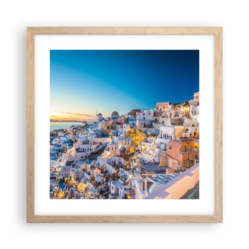 Poster in einem Rahmen aus heller Eiche - Die Essenz des Griechischen - 40x40 cm