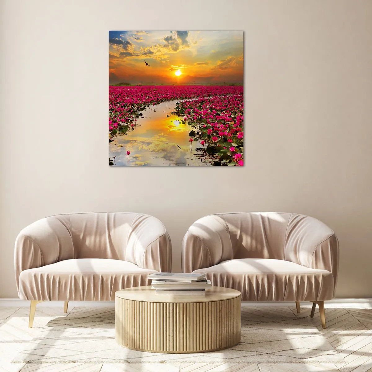 Glasbild - Bild auf glas - Das geheime Leben des Sees - 60x60 cm