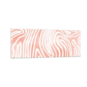 Glasbild - Bild auf glas - Abstraktes Muster in Rosa- und Weißtönen - 140x50cm - Im Korallenlabyrinth - Moderne Wanddekoration für Wohnzimmer und Schlafzimmer ARTTOR