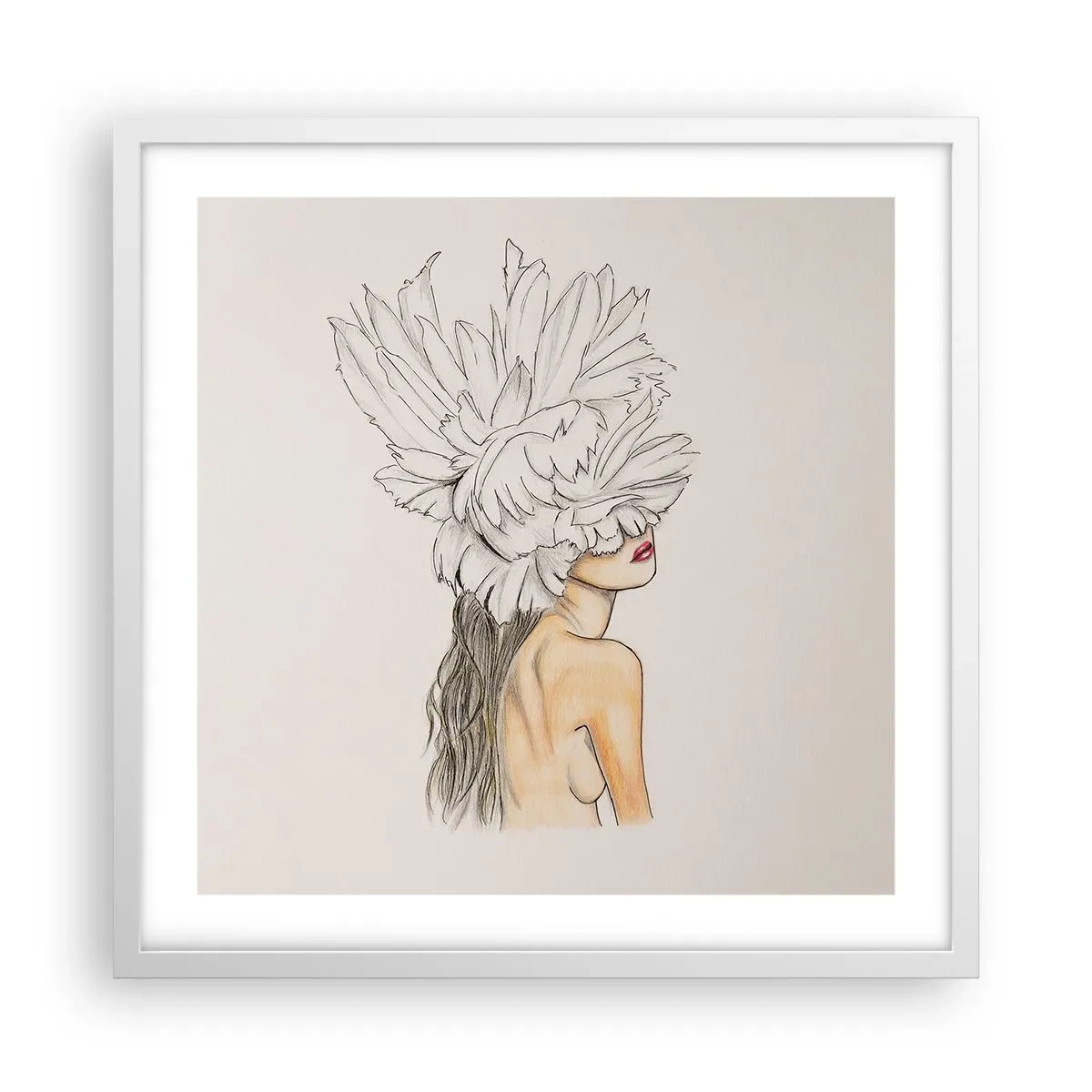 Poster in einem weißen Rahmen - Gekrönte Schönheit - 50x50 cm