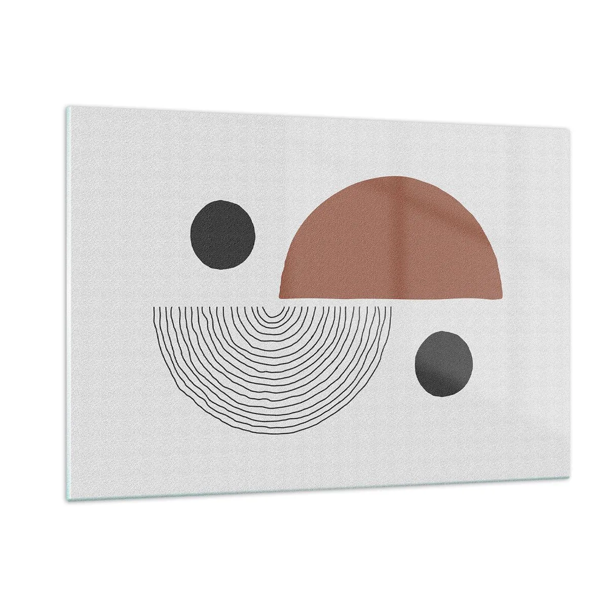 Glasbild - Bild auf glas - Geometrische Figuren auf hellem Hintergrund im abstrakten Stil - 120x80cm - Perfektion des Rades - Moderne Wanddekoration für Wohnzimmer und Schlafzimmer ARTTOR