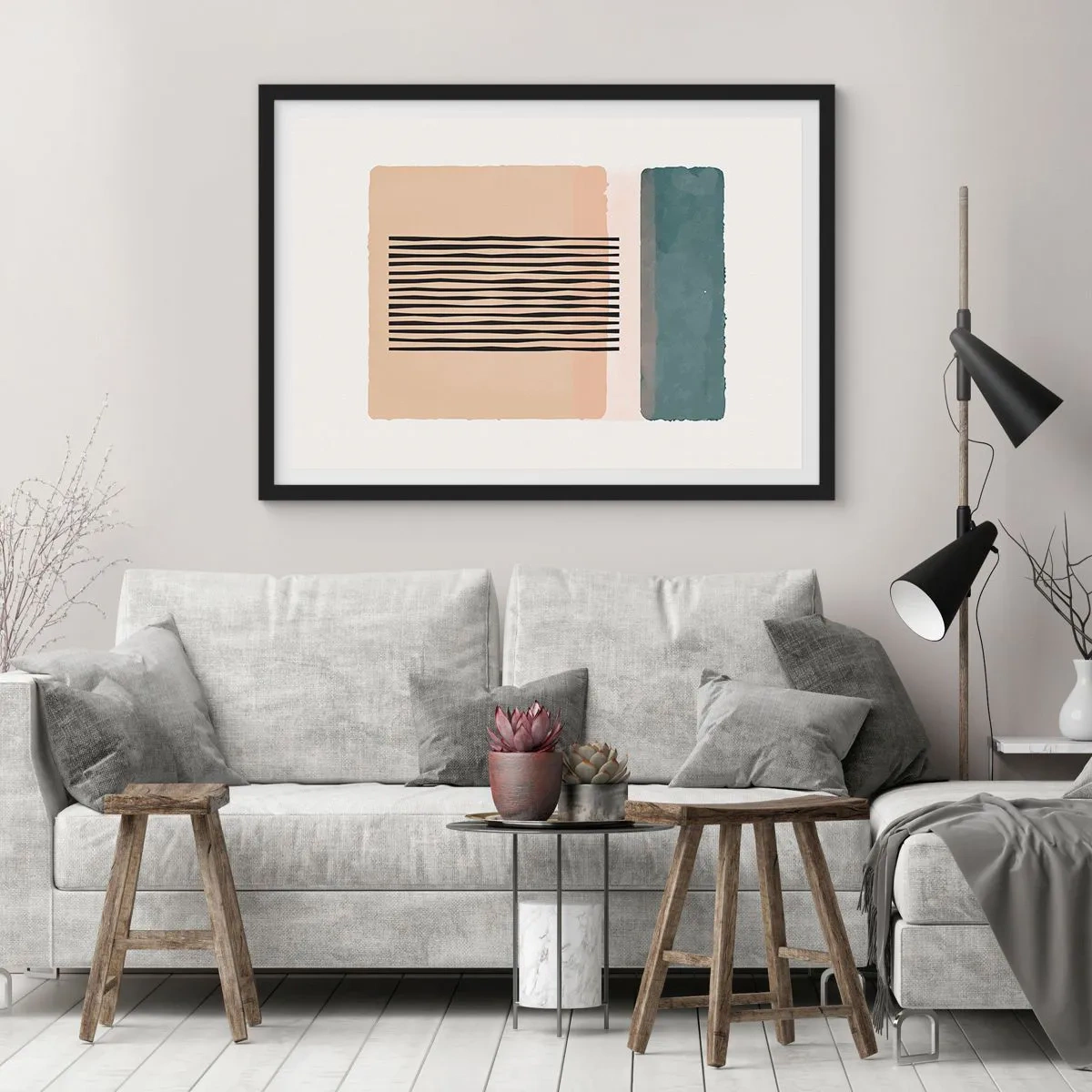 Poster in einem schwarzem Rahmen - Alles ist in Ordnung - 91x61 cm