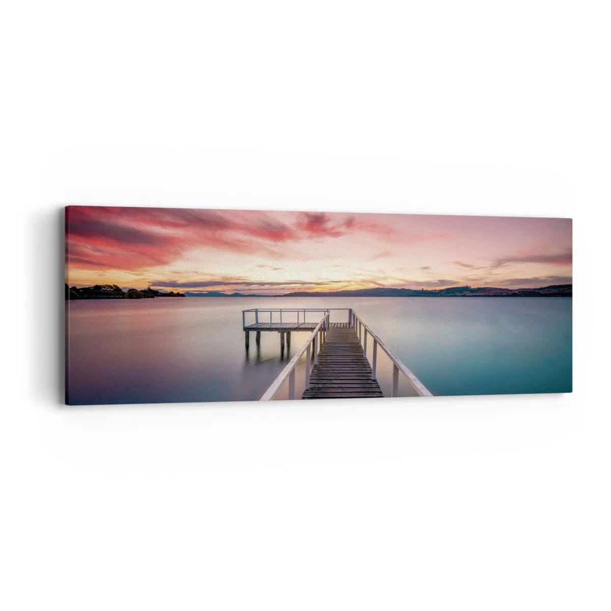 Bild auf Leinwand - Leinwandbild - Die sanfte Flamme des Abends - 90x30 cm