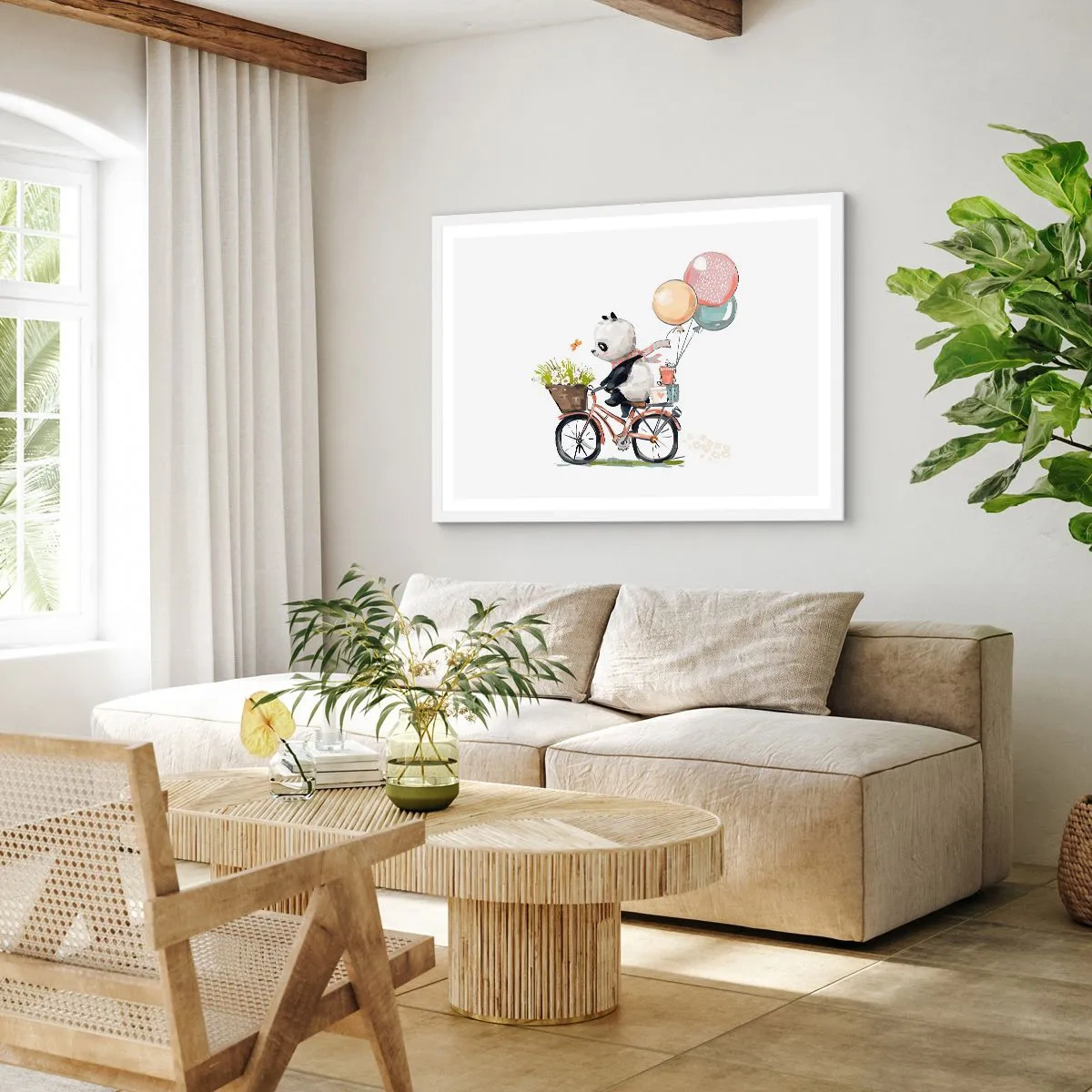 Poster in einem weißen Rahmen - Glücklicher Tag - 100x70 cm