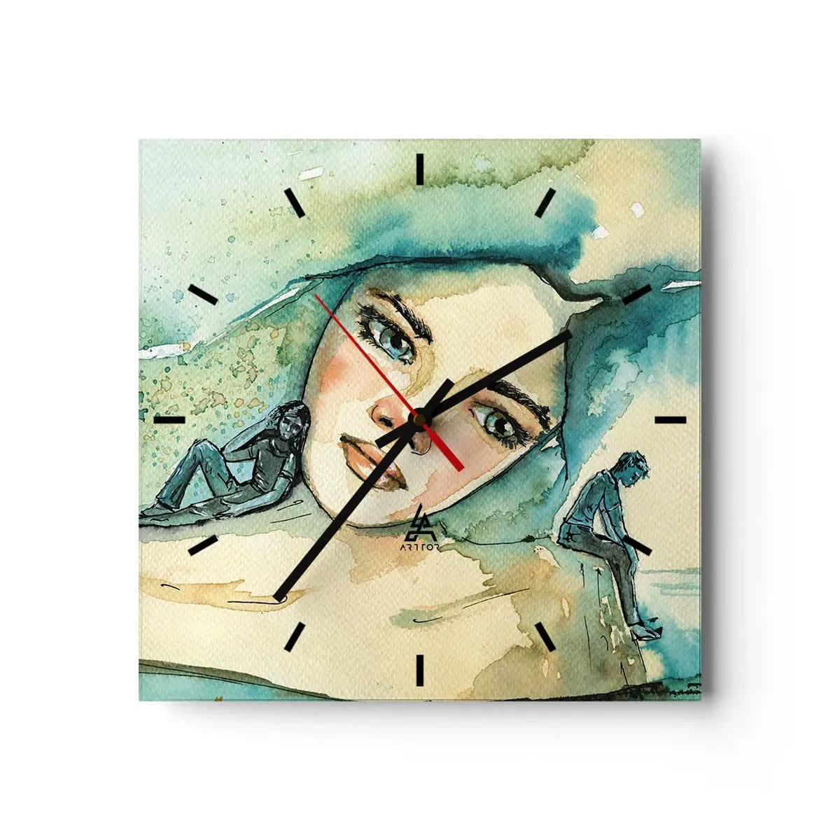 Wanduhr - Glasuhr - Bin ich blau? - 40x40 cm