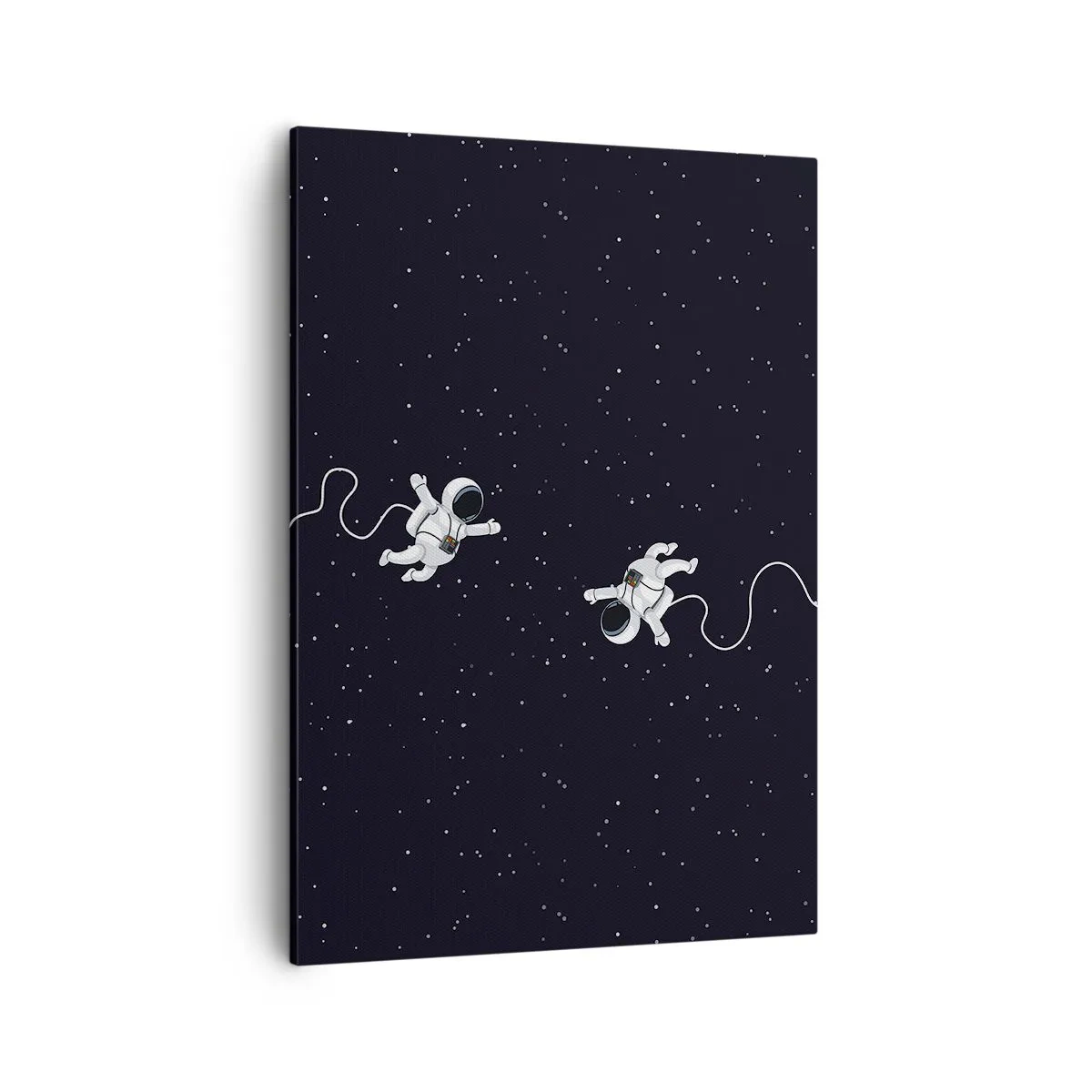 Bild auf Leinwand - Leinwandbild - Astronauten schweben im Weltraum vor dem Hintergrund der Sterne - 50x70cm - Kosmischer Tanz - Moderne Wanddekoration für Wohnzimmer und Schlafzimmer ARTTOR