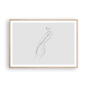 Poster in einem Rahmen aus heller Eiche - Bloß ein Versprechen - 100x70 cm