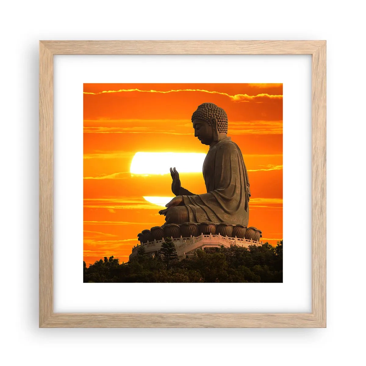 Poster in einem Rahmen aus heller Eiche - Keine Angst vor der Welt - 30x30 cm