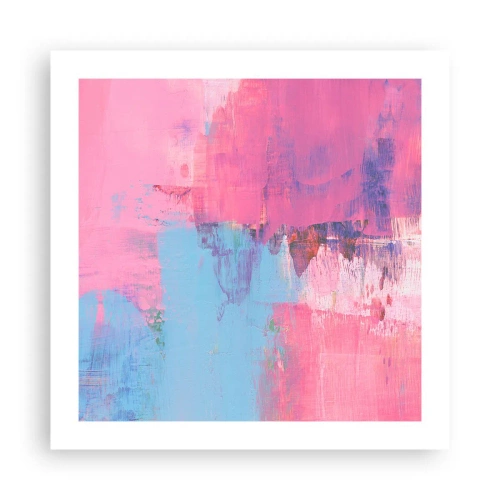Poster - Rosa, Blau und eine Prise Licht - 50x50 cm