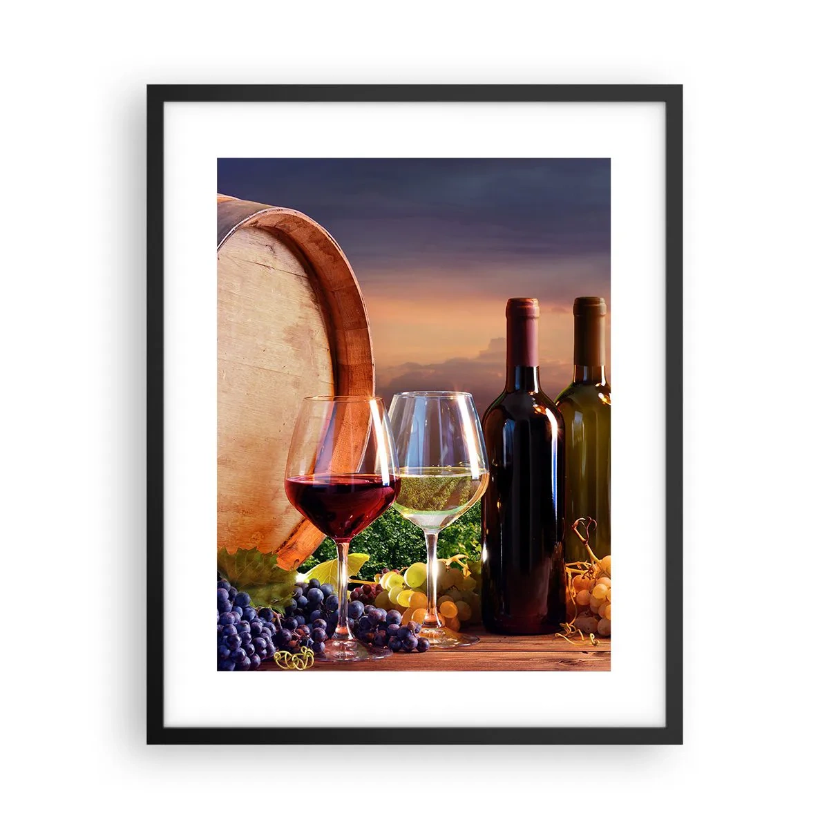 Poster in einem schwarzem Rahmen - Hier schmeckt das Leben - 40x50 cm