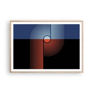 Poster in einem Rahmen aus heller Eiche - In einer geometrischen Umarmung - 100x70 cm