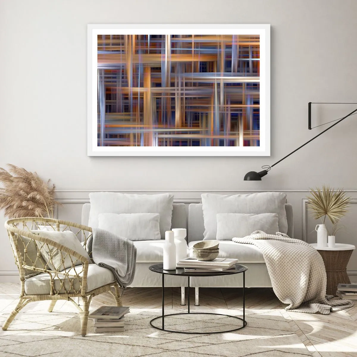 Poster in einem weißen Rahmen - Aus Licht gewebt - 91x61 cm