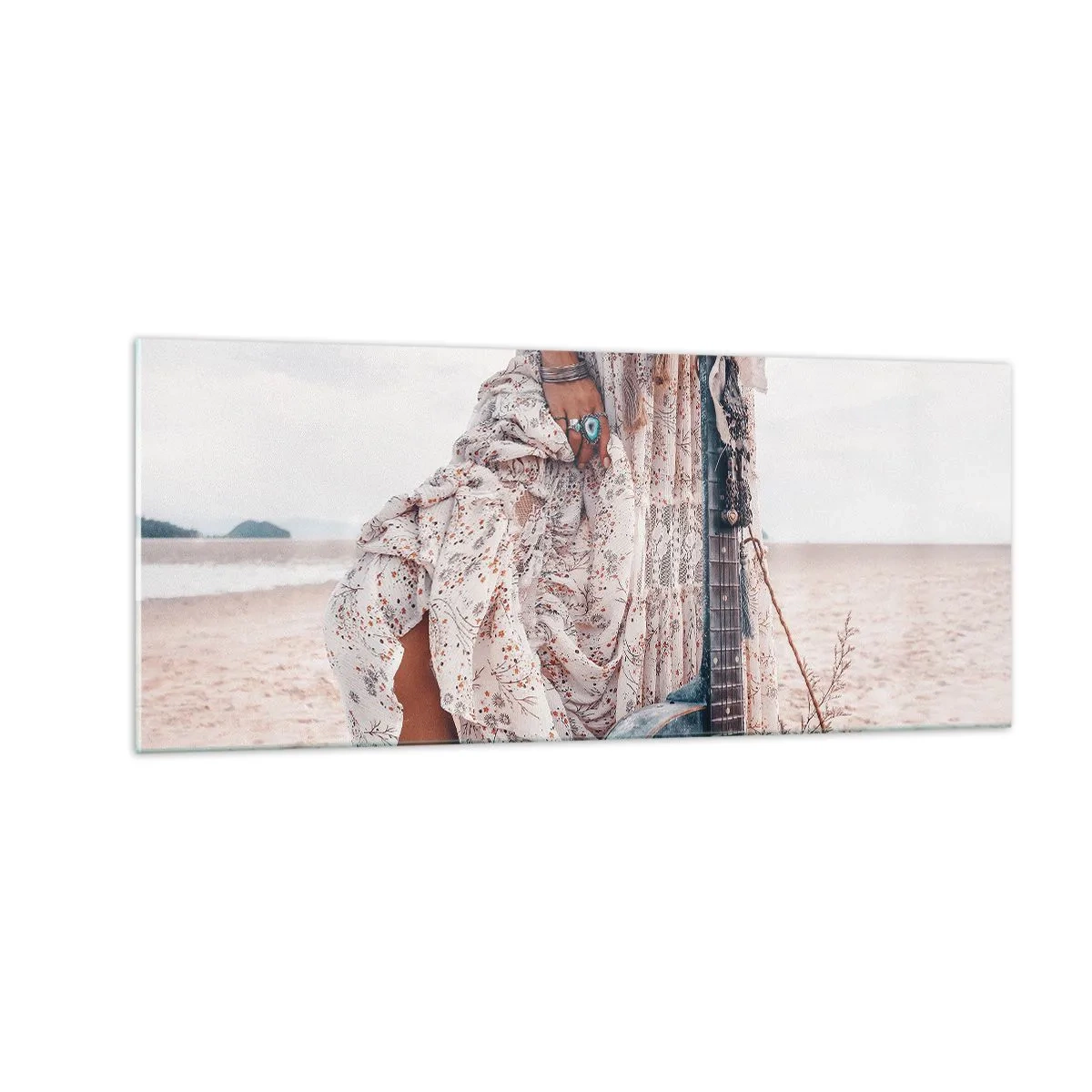 Glasbild - Bild auf glas - Kinderblumen auf dem Weg - 100x40 cm