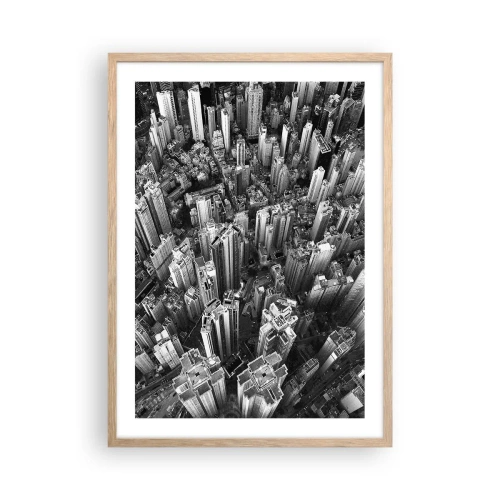 Poster in einem Rahmen aus heller Eiche - Immer höher und höher - 50x70 cm