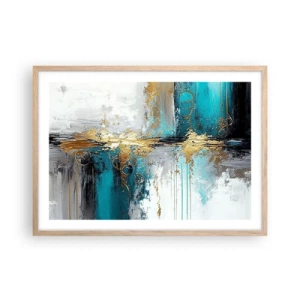 Poster in einem Rahmen aus heller Eiche - Alles fließt - 70x50 cm