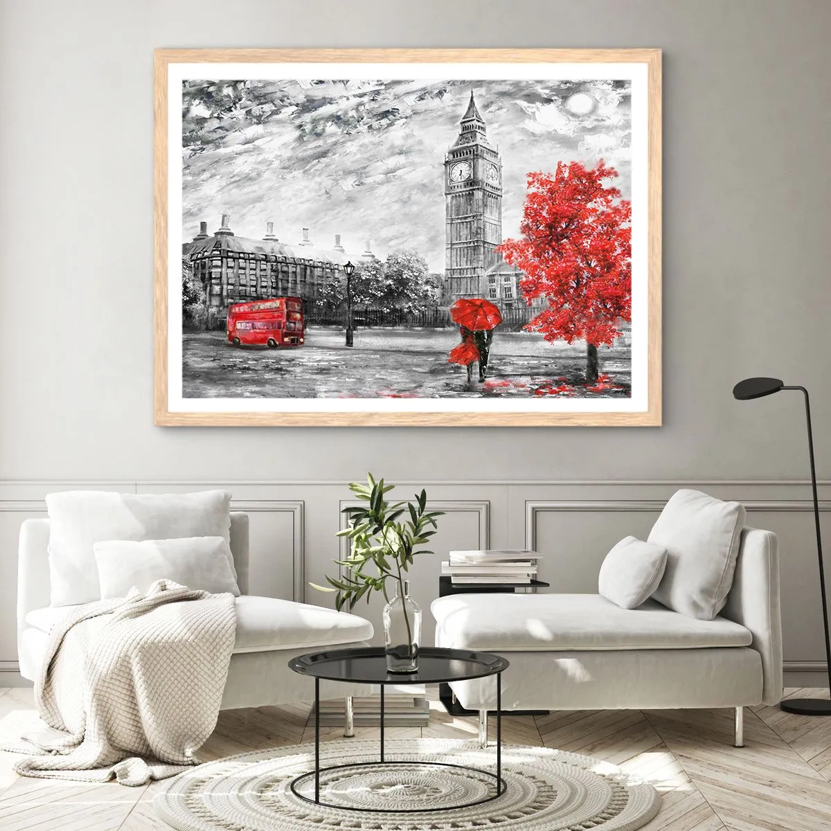 Poster in einem Rahmen aus heller Eiche - Ein aufregender Tag - 91x61 cm