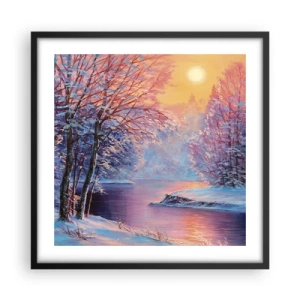 Poster in einem schwarzem Rahmen - Die Farben des Winters - 50x50 cm