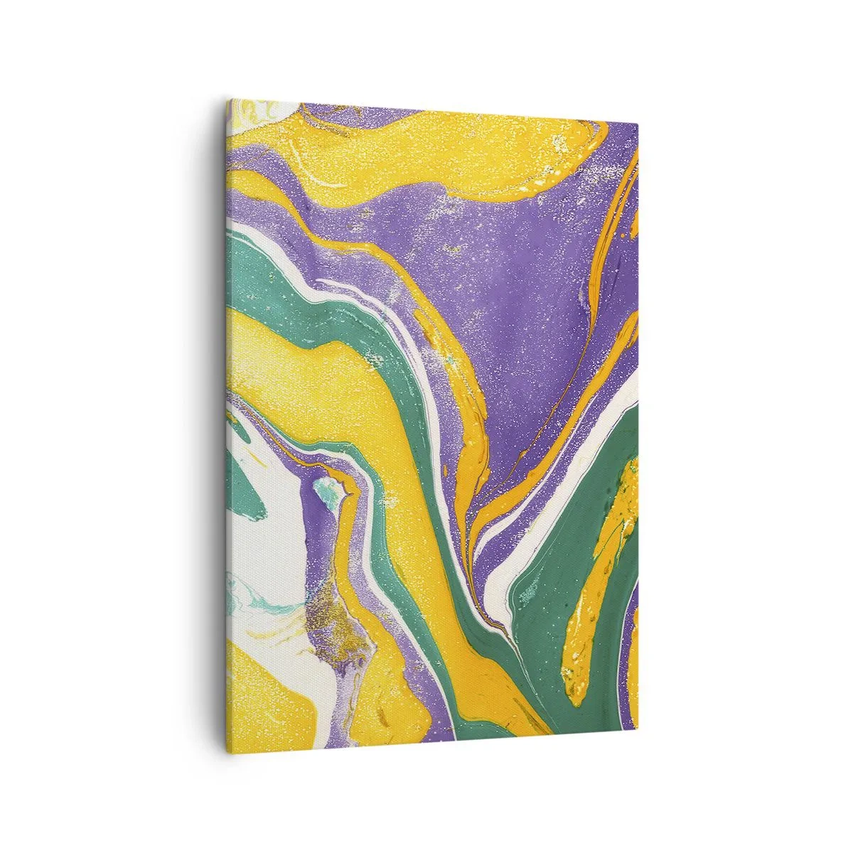 Bild auf Leinwand - Leinwandbild - Abstraktes Marmormuster in lebendigen Farben - 50x70cm - Farbwellen - Moderne Wanddekoration für Wohnzimmer und Schlafzimmer ARTTOR