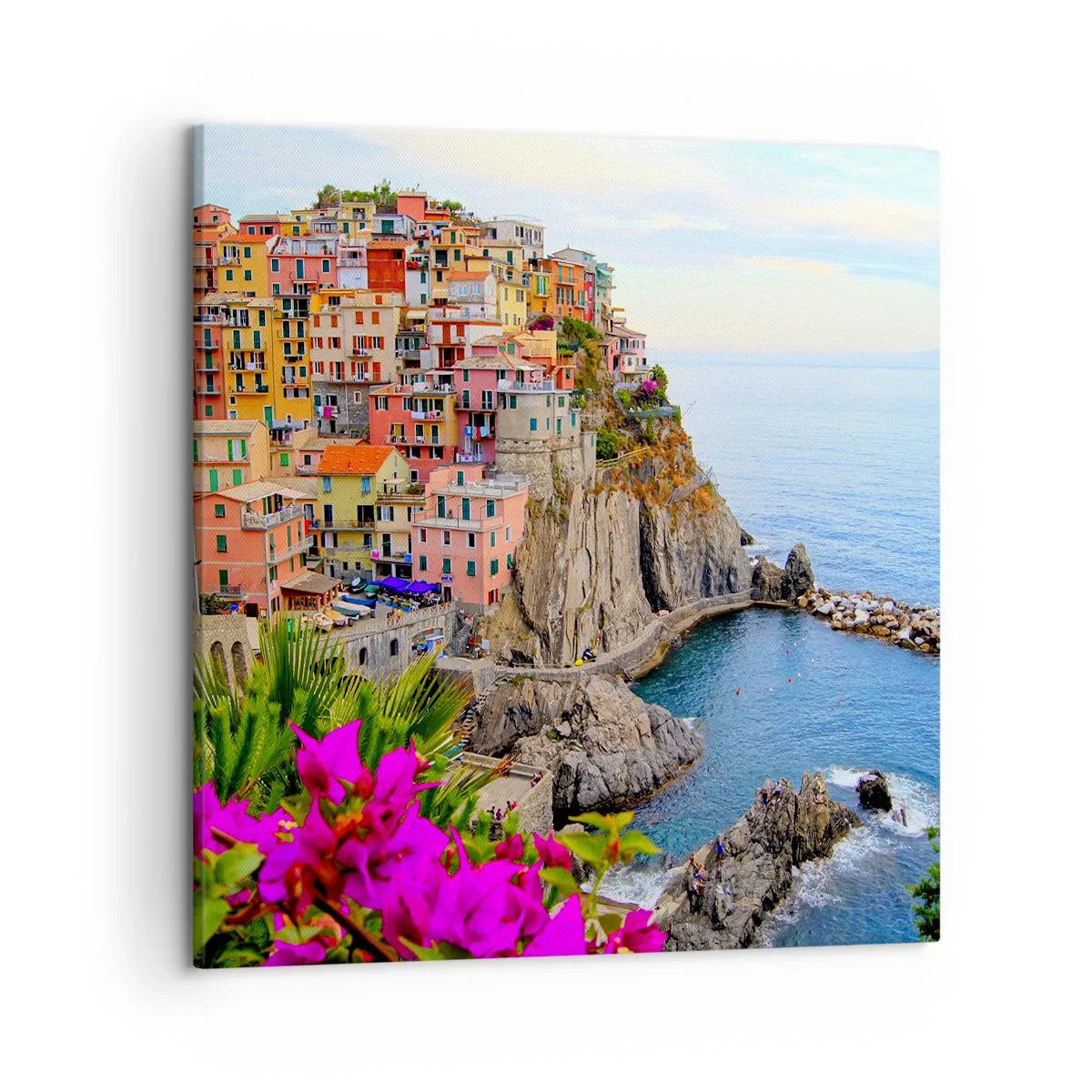 Bild auf Leinwand - Leinwandbild - Lachende Stadt - 50x50 cm