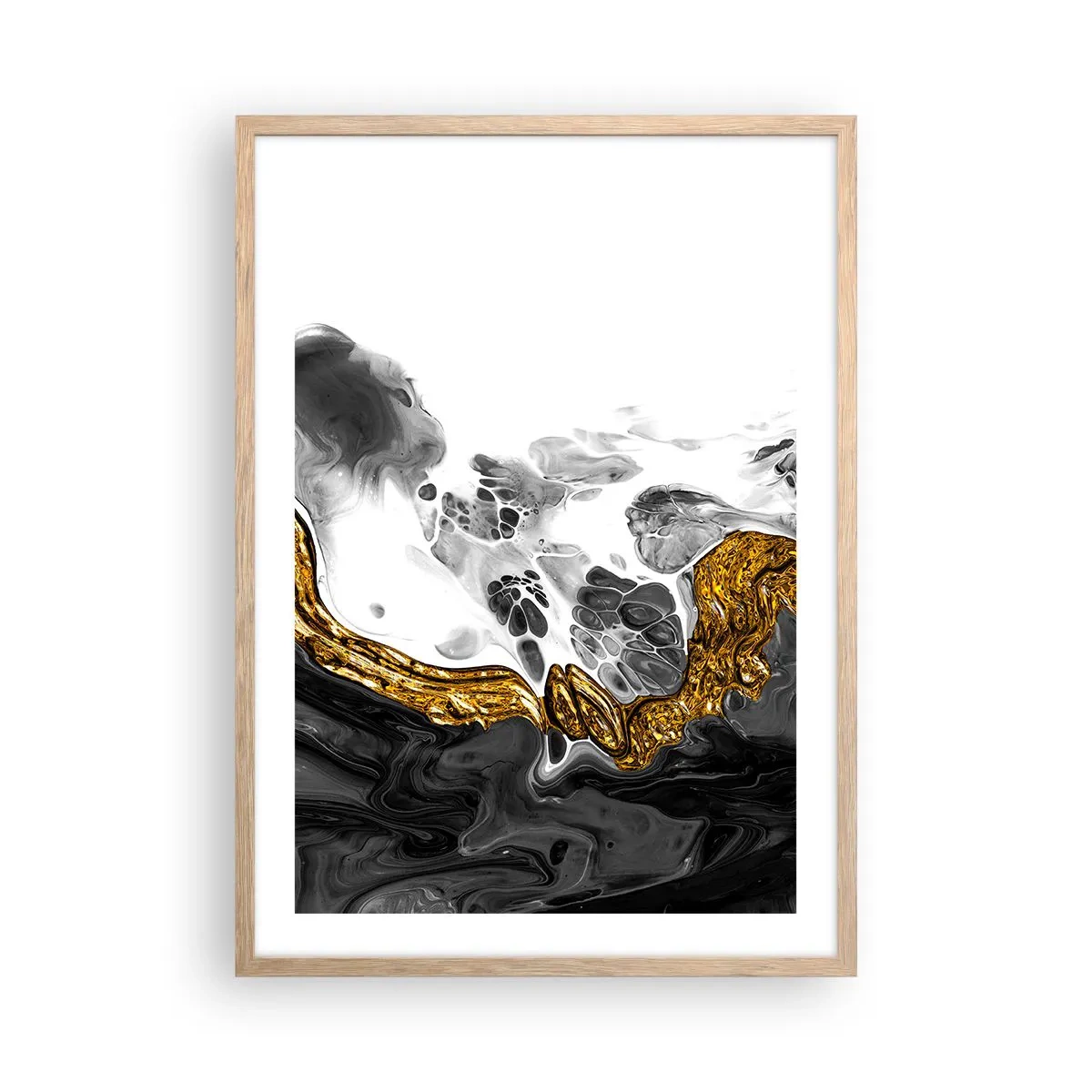 Poster in einem Rahmen aus heller Eiche - Organische Komposition - 50x70 cm