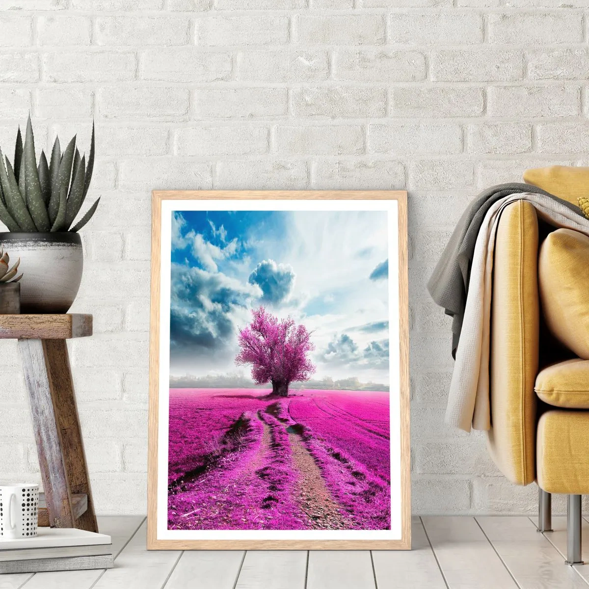 Poster in einem Rahmen aus heller Eiche - Heide - Wildnis - 50x70 cm