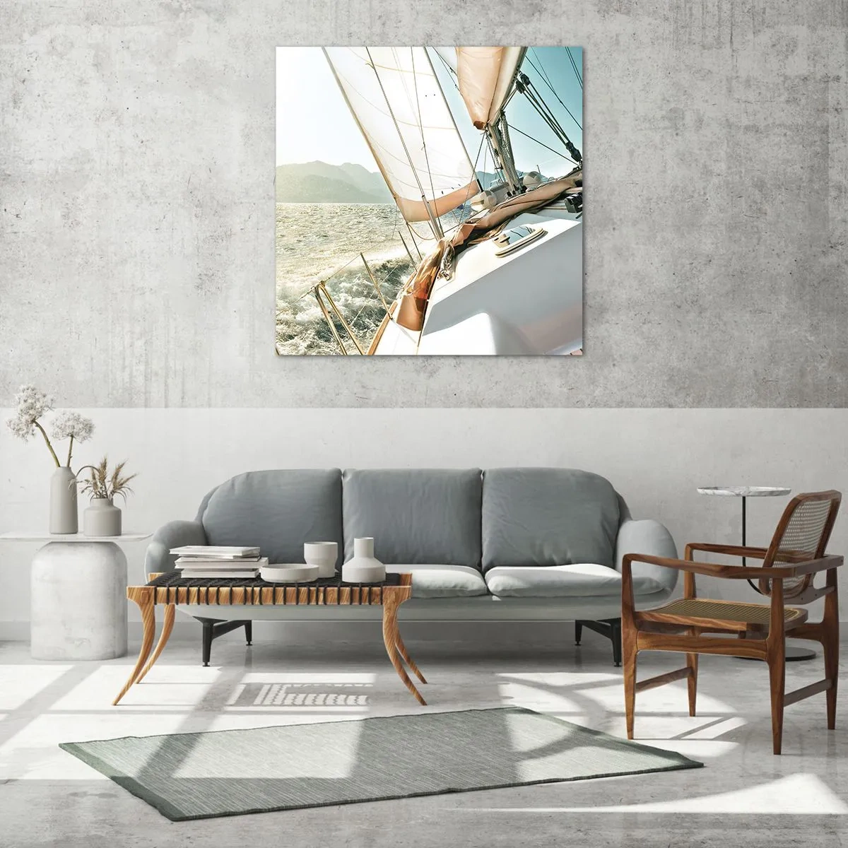 Glasbild - Bild auf glas - Unter vollen Segeln - 50x50 cm