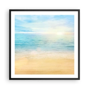 Poster in einem schwarzem Rahmen - Großes Blau - 60x60 cm