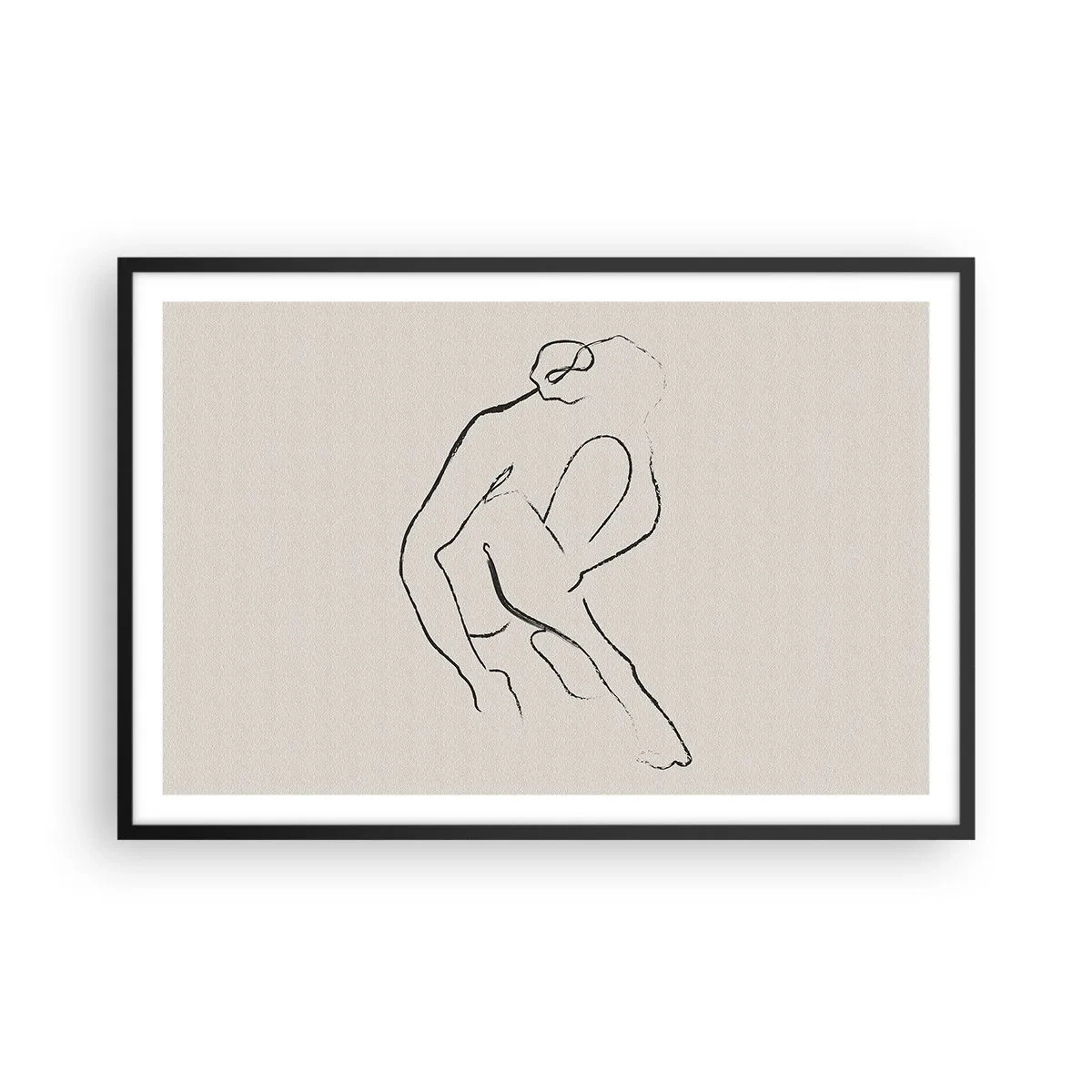 Poster in einem schwarzem Rahmen - Intime Skizze - 91x61 cm