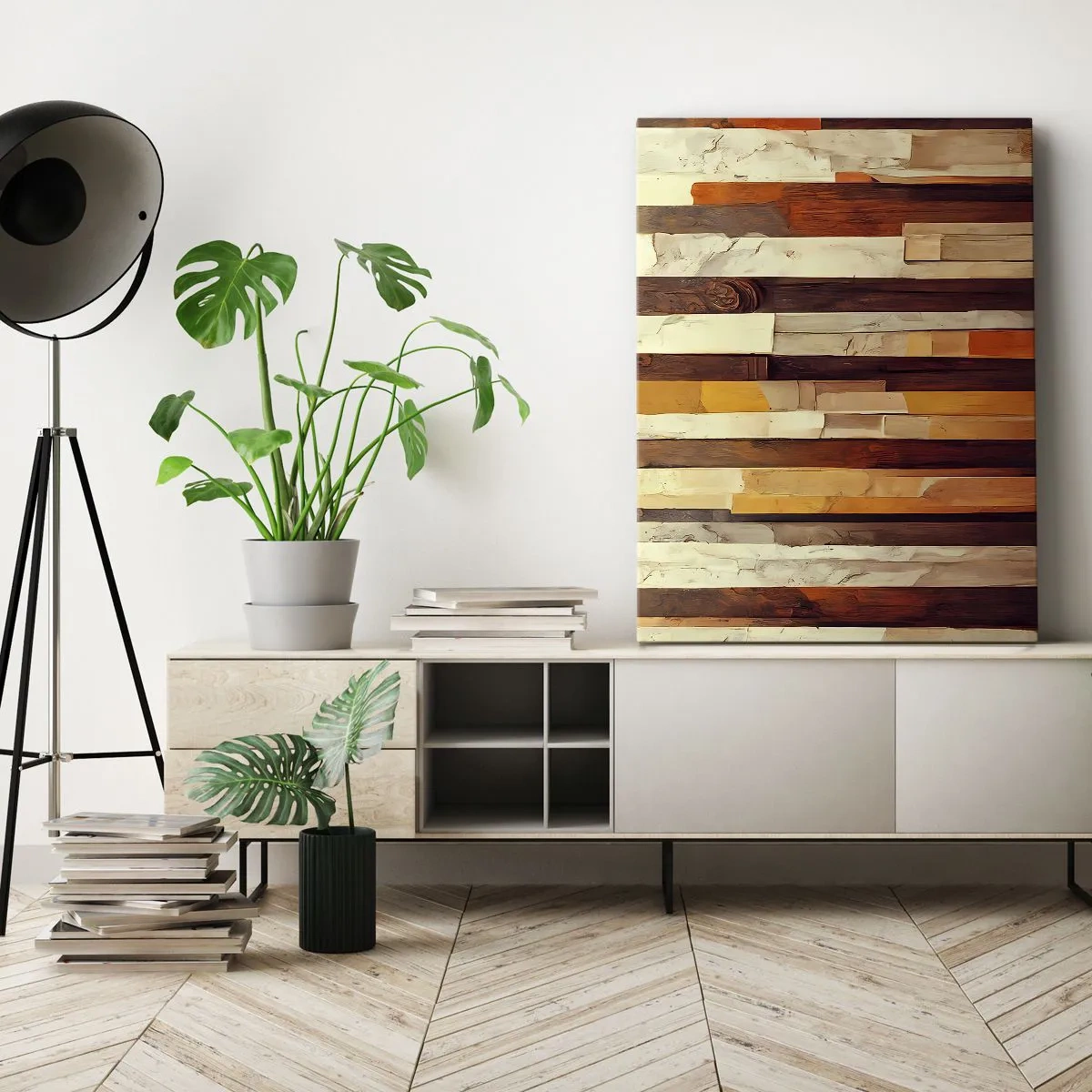 Bild auf Leinwand - Leinwandbild - Hymne der Waldbäume - 45x80 cm