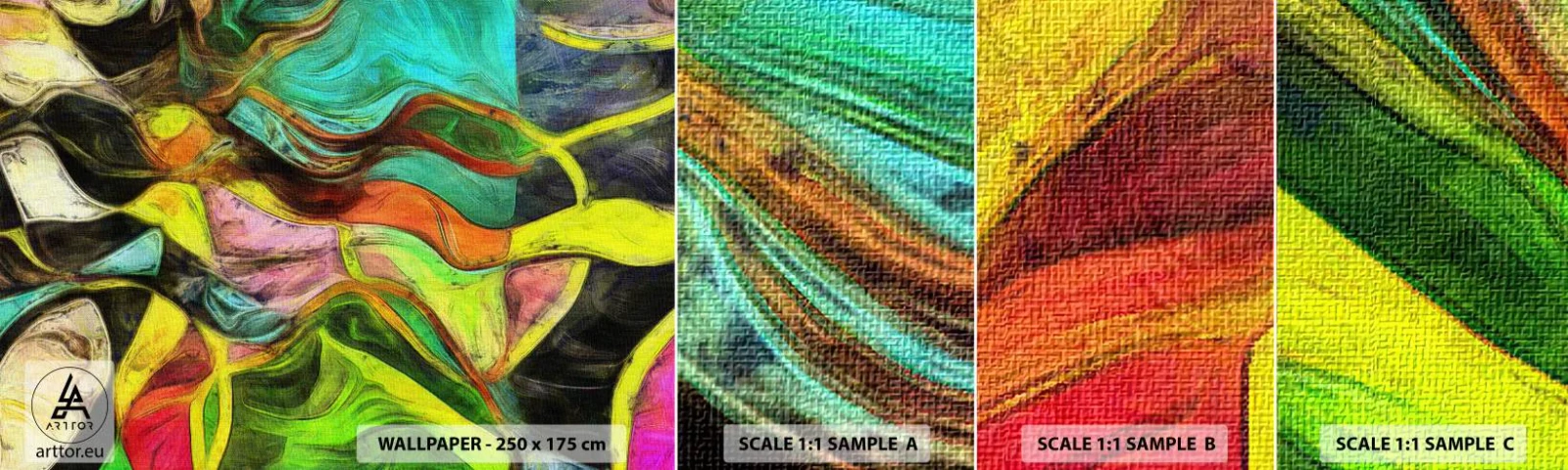 Fototapeten Muster Selbstklebend Deluxe Sticker - Bewegung ist Leben - Abstraktion, Stück, Malerei - 100x30 cm