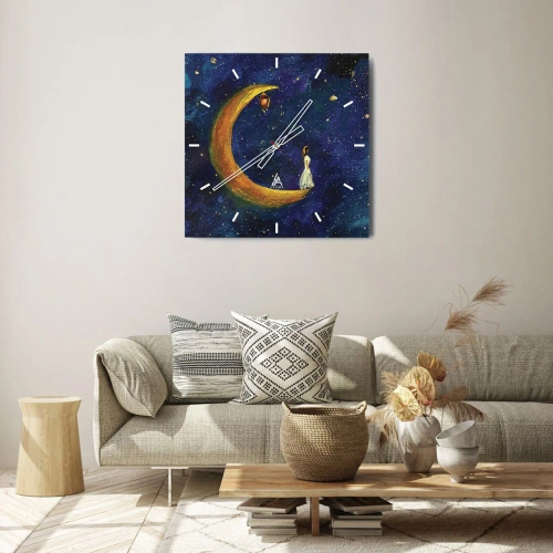 Wanduhr - Glasuhr - Der Ruf der Welt - 40x40 cm