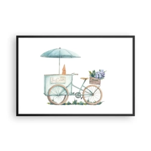 Poster in einem schwarzem Rahmen - Süße Erinnerung an den Sommer - 91x61 cm