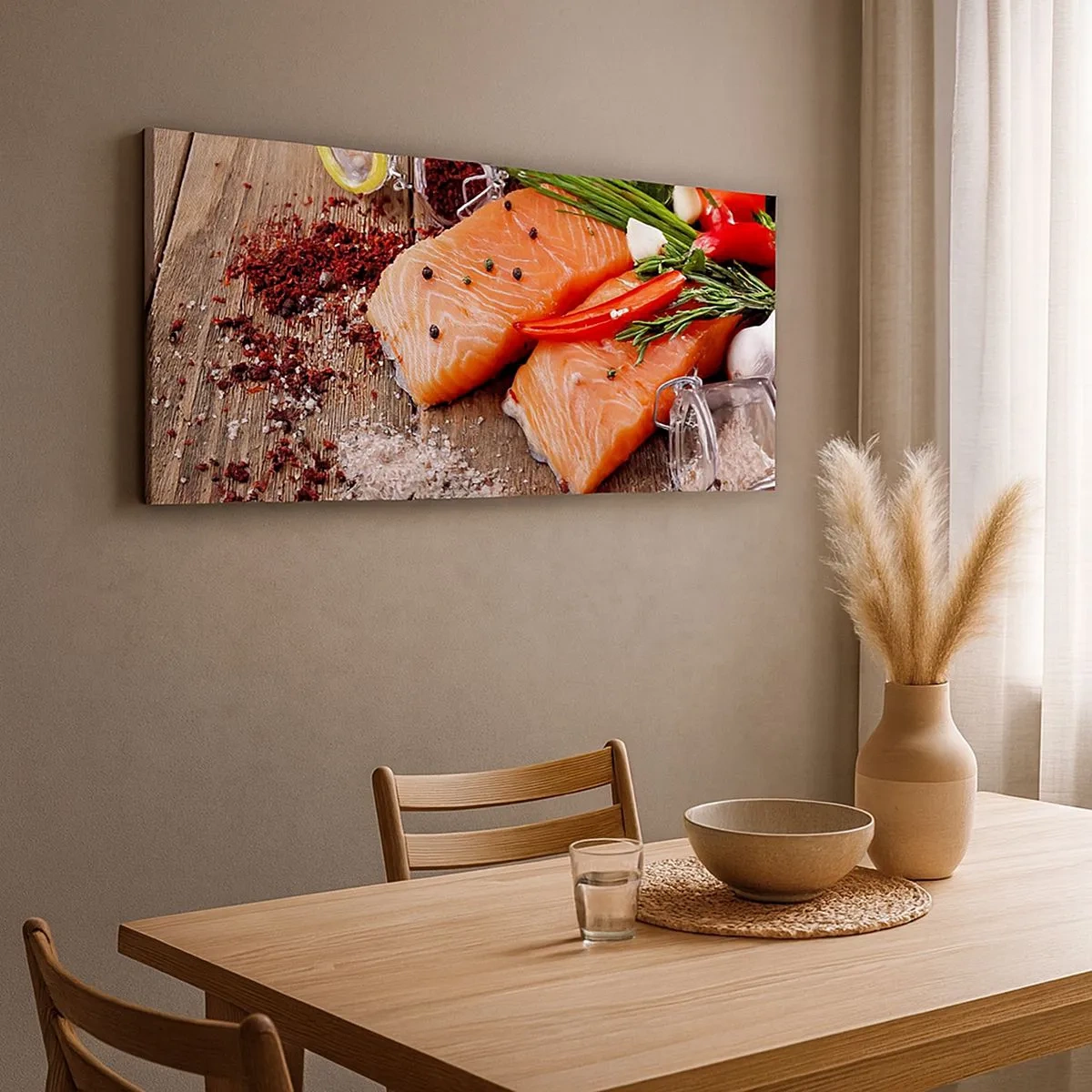 Bild auf Leinwand - Leinwandbild - Norwegisches Abenteuer in der Küche - 100x40 cm